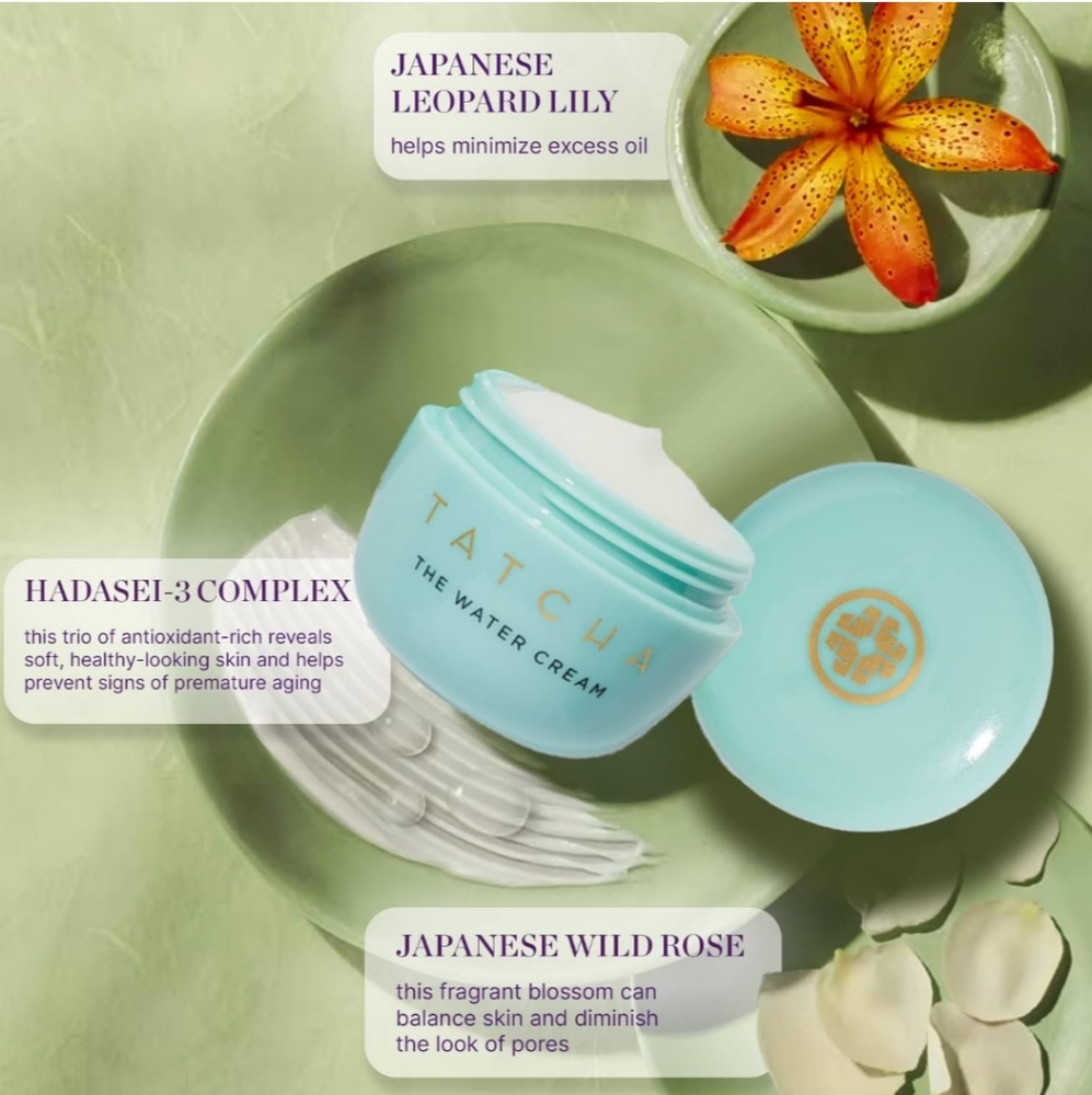 TATCHA The Water Cream Cream Moisturizer for Face, Optimal Hydration For Pure - Picture 3 of 4